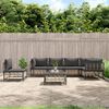vidaXL 7 pcs conjunto lounge de jardim c/ almofadões vime PE antracite
