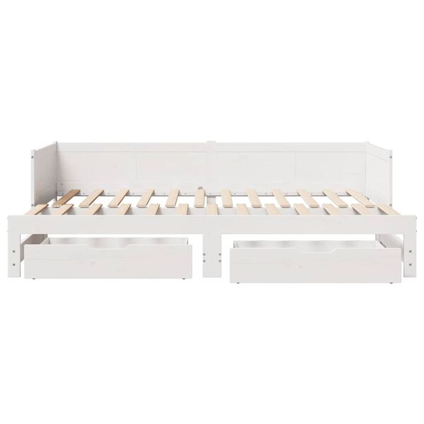 vidaXL Sofá-cama com gavetão e gavetas sem colchão 90x190 cm branco