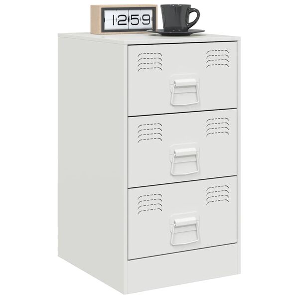vidaXL Mesa de cabeceira 34,5x39x62 cm aço branco