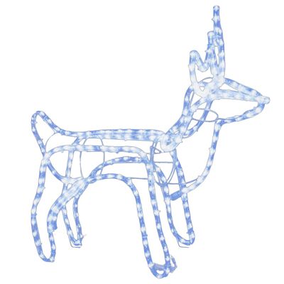 vidaXL 3pcs Conjunto de figuras de renas de Natal branco frio