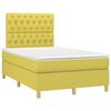vidaXL Cama box spring c/ colch&atilde;o e LED 120x200 cm tecido verde