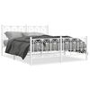 vidaXL Estrutura de cama com cabeceira e p&eacute;s 150x200 cm metal branco