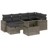 vidaXL 7 pcs conjunto sof&aacute;s p/ jardim c/ almofad&otilde;es vime PE cinzento