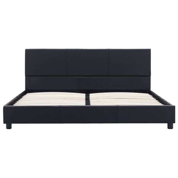 vidaXL Estrutura de cama 160x200 cm couro artificial preto