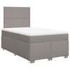 vidaXL Cama boxspring c/ colch&atilde;o 120x190cm tecido castanho-acinzentado