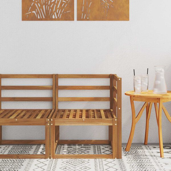 vidaXL Sof&aacute; de Canto Outdoor Madeira S&oacute;lida de Ac&aacute;cia Natural