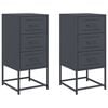 vidaXL Mesas de cabeceira 2 pcs 36x39x78 cm a&ccedil;o antracite
