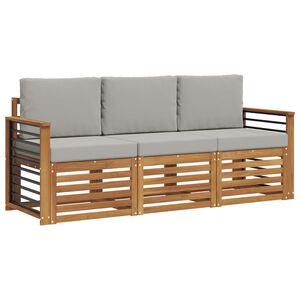 vidaXL Conjuntos de sof&aacute;s com almofada 3 pcs Cinza Natural e Claro