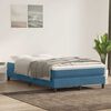 vidaXL Cama com molas/colch&atilde;o 120x220 cm veludo azul-escuro