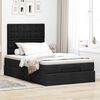 vidaXL Estrutura de cama otomana com colch&atilde;o preto 120x190 cm tecido