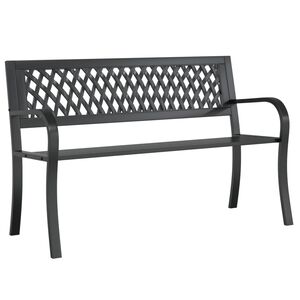 vidaXL Banco de jardim 120 cm a&ccedil;o preto
