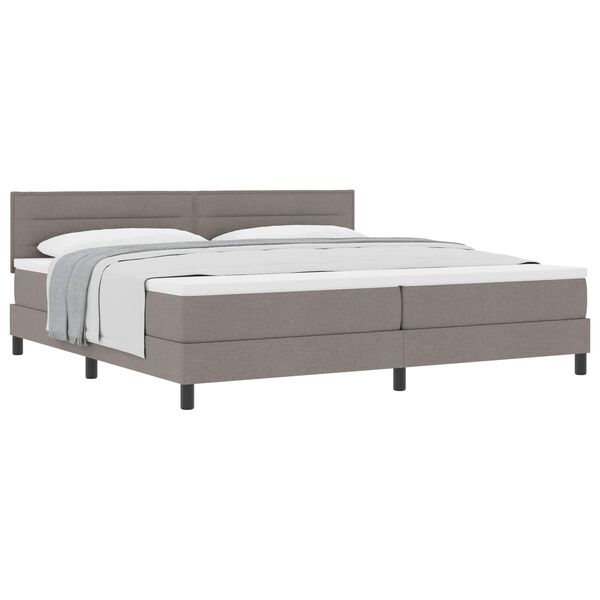 vidaXL Cama Box com colch&atilde;o Cinzento-acastanhado 200 x 200 cm tecido