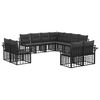 vidaXL Conjunto de Sof&aacute;s para Exterior 11 pcs Preto e Cinza Escuro