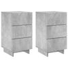 vidaXL Arm&aacute;rio de Cabeceira 2 pcs Cinzento Cimento 33,5 x 34,5 x 60 cm