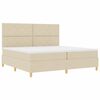 vidaXL Cama Box com colch&atilde;o com cabeceira Creme 200 x 200 cm tecido