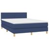 vidaXL Cama box spring c/ colch&atilde;o e LED 140x190 cm tecido azul