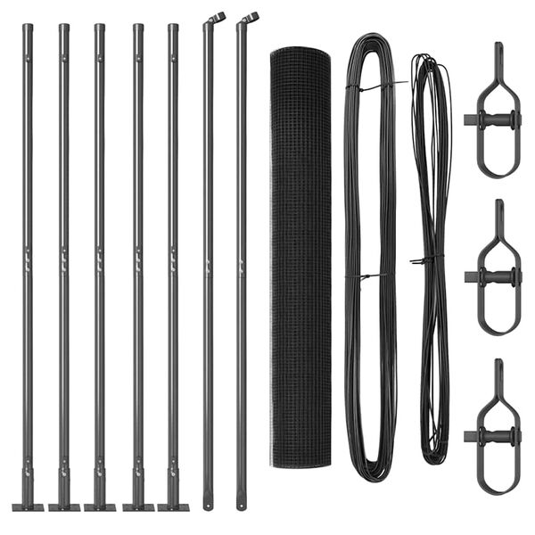 vidaXL Cerca com Postes Cinzeto 0.8 x 10 m A&ccedil;o