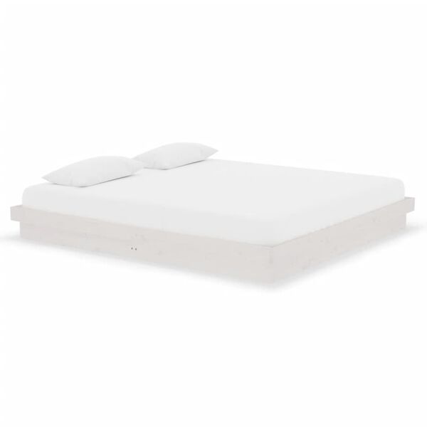 vidaXL Estrutura de cama super king pinho maci&ccedil;o 180x200 cm branco