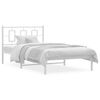 vidaXL Estrutura de cama em metal com cabeceira 107x203 cm branco