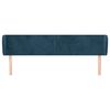 vidaXL Cabeceira de cama c/ abas veludo 163x23x78/88cm azul-escuro