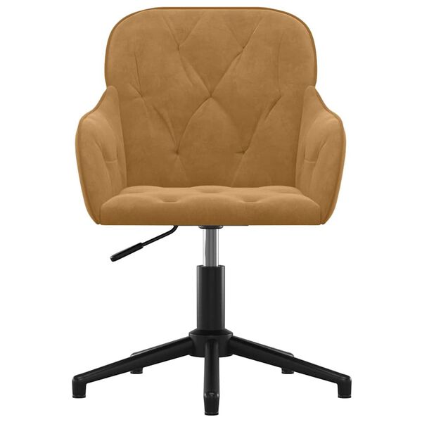vidaXL Cadeira de escrit&oacute;rio girat&oacute;ria veludo castanho