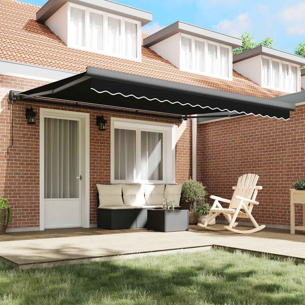 vidaXL Toldo Preto 400 &times; 300 cm Poli&eacute;ster e Alum&iacute;nio