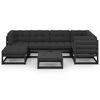 vidaXL 7 pcs conjunto lounge de jardim c/ almofad&otilde;es pinho maci&ccedil;o