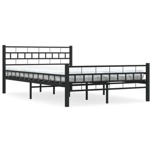 vidaXL Estrutura de cama 140x200 cm a&ccedil;o preto