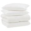 vidaXL Edredom de Inverno com travesseiro 3 unid. Branco Microfibra