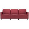 vidaXL Sof&aacute; de 3 lugares 180 cm couro artificial vermelho tinto