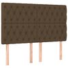 vidaXL Cama com molas/colch&atilde;o 160x200 cm tecido castanho-escuro