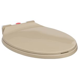 vidaXL Tampo sanita oval fecho suave e remo&ccedil;&atilde;o r&aacute;pida cor bege