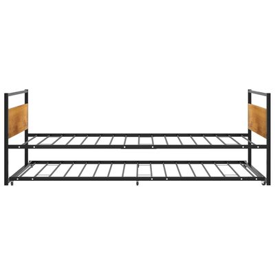 vidaXL Estrutura de cama de puxar 90x200 cm metal preto
