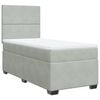vidaXL Cama com molas/colch&atilde;o 90x190 cm veludo cinza-claro