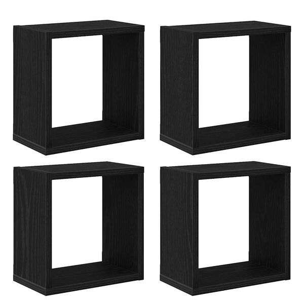 vidaXL Prateleiras de Parede Carvalho Preto Madeira processada