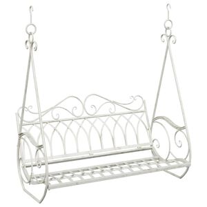 vidaXL Banco de Balan&ccedil;o A&ccedil;o 112 x 60 x 126,5 cm Branco Antigo