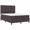 vidaXL Cama Box com colch&atilde;o Castanho escuro 140 x 190 cm tecido