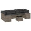 vidaXL 8 pcs conjunto sof&aacute;s de jardim c/ almofad&otilde;es vime PE cinzento