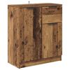 vidaXL Aparadores com gaveta 2 pcs Madeira Antiga 60 x 30 x 70 cm