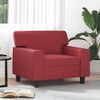 vidaXL Poltrona 60 cm couro artificial vermelho tinto