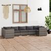 vidaXL 7 pcs conjunto lounge de jardim c/ almofad&otilde;es vime PE cinzento