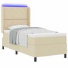 vidaXL Cama Box Spring LED com colch&atilde;o Creme 100 x 200 cm tecido