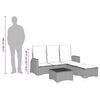 vidaXL 3 pcs conjunto sof&aacute;s de jardim com almofad&otilde;es em L vime PE