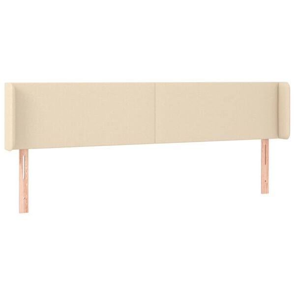 vidaXL Cabeceira de cama c/ luzes LED tecido 183x16x78/88 cm cor creme