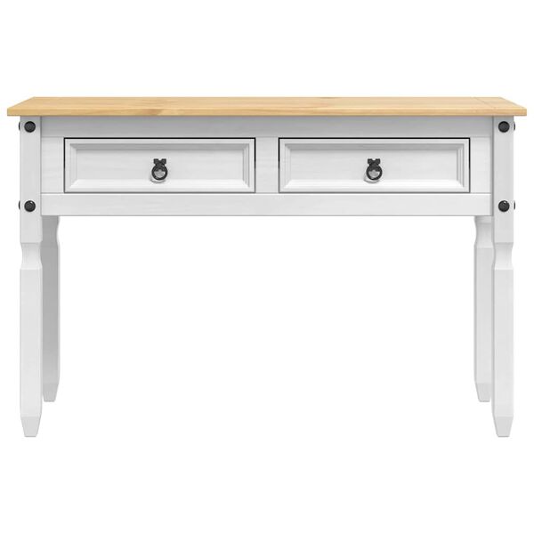 vidaXL Mesa de apoio com gaveta Branco 115 x 46 x 73 cm
