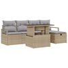 vidaXL Conjunto de Sof&aacute; de Jardim 6 unid. Bege vime PE