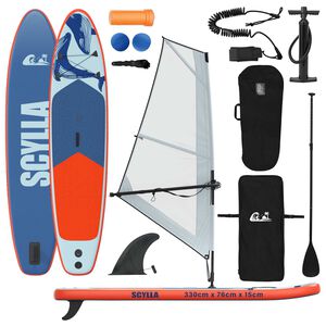 vidaXL Prancha SUP Infl&aacute;vel com Vela SCYLLA 330 x 76 x 15 cm Azul para