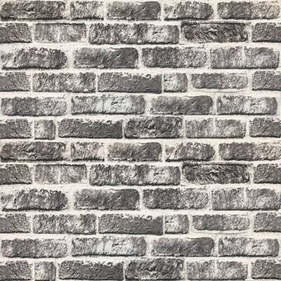 vidaXL Painéis de parede 3D design tijolos cinzento-escuros 10 pcs EPS
