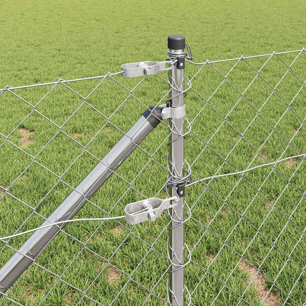 vidaXL Poste de Cerca Prateado 25 x 1 m (malha 60 x 60 mm) A&ccedil;o