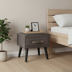 vidaXL Mesa-de-cabeceira 40x35x40 cm veludo cinzento